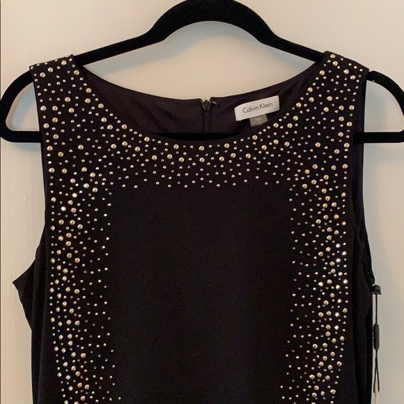 NEW Calvin Klein Black Dress with Bling 10 Bodycon - Picture 2 of 8